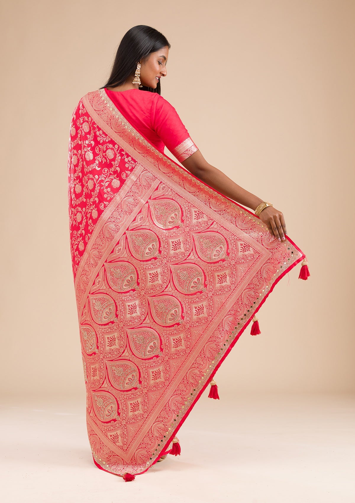 Red Zariwork Banarasi Silk Saree