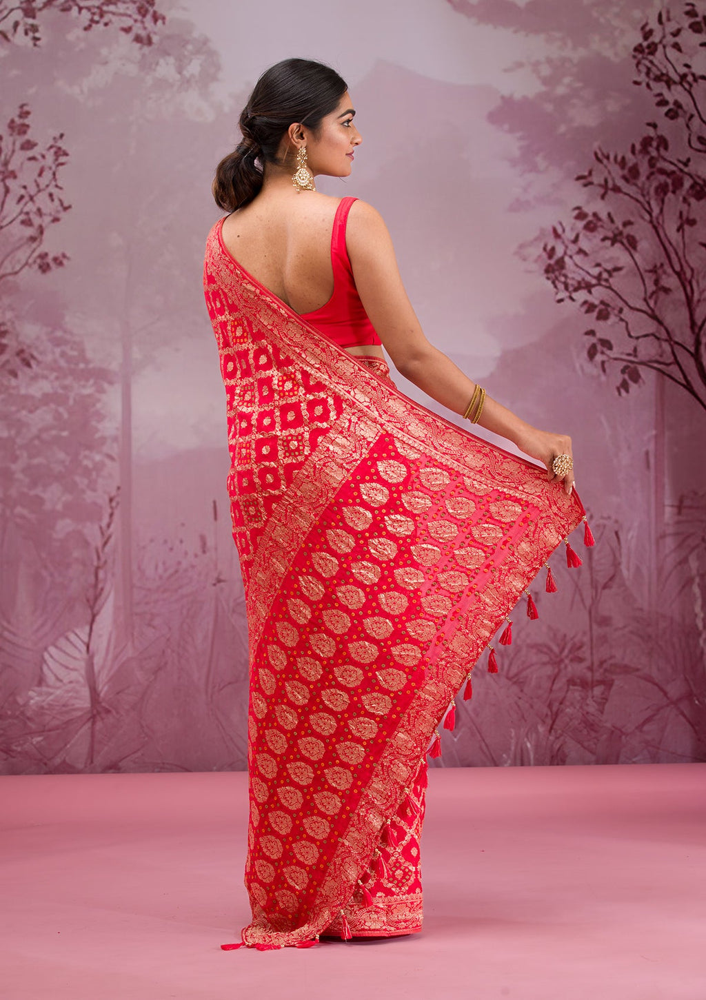 Red Zariwork (Gold) Silk Saree