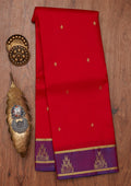 Red Zariwork Pure Silk Unstitched Saree