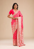 Red Zariwork Raw Silk Saree