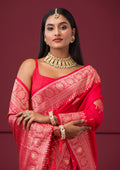 Red Zariwork Soft Silk Saree