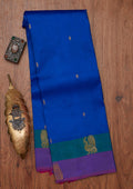 Royal Blue Zariwork Pure Silk Unstitched Saree