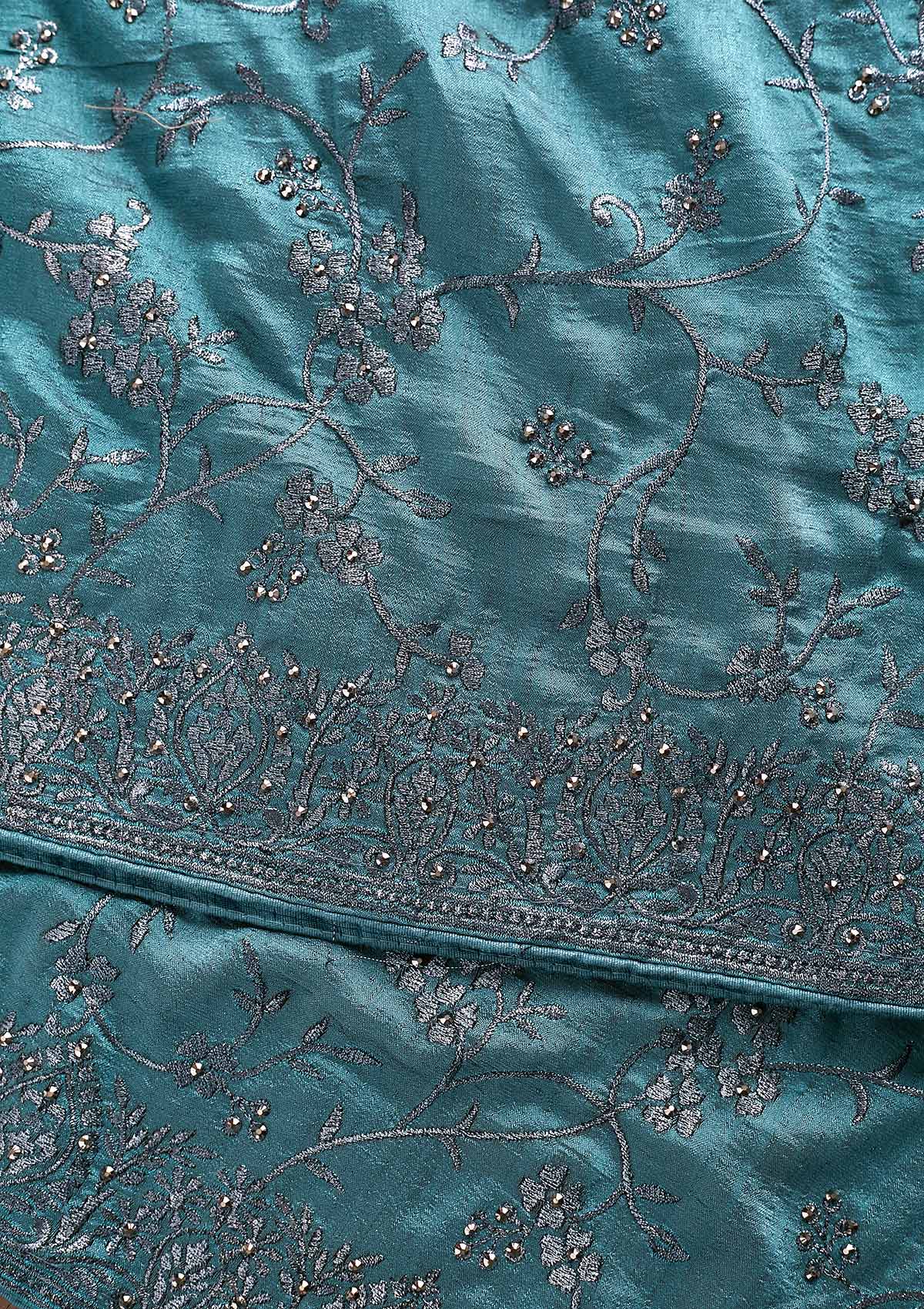 Sea Green Stonework Art Silk Saree