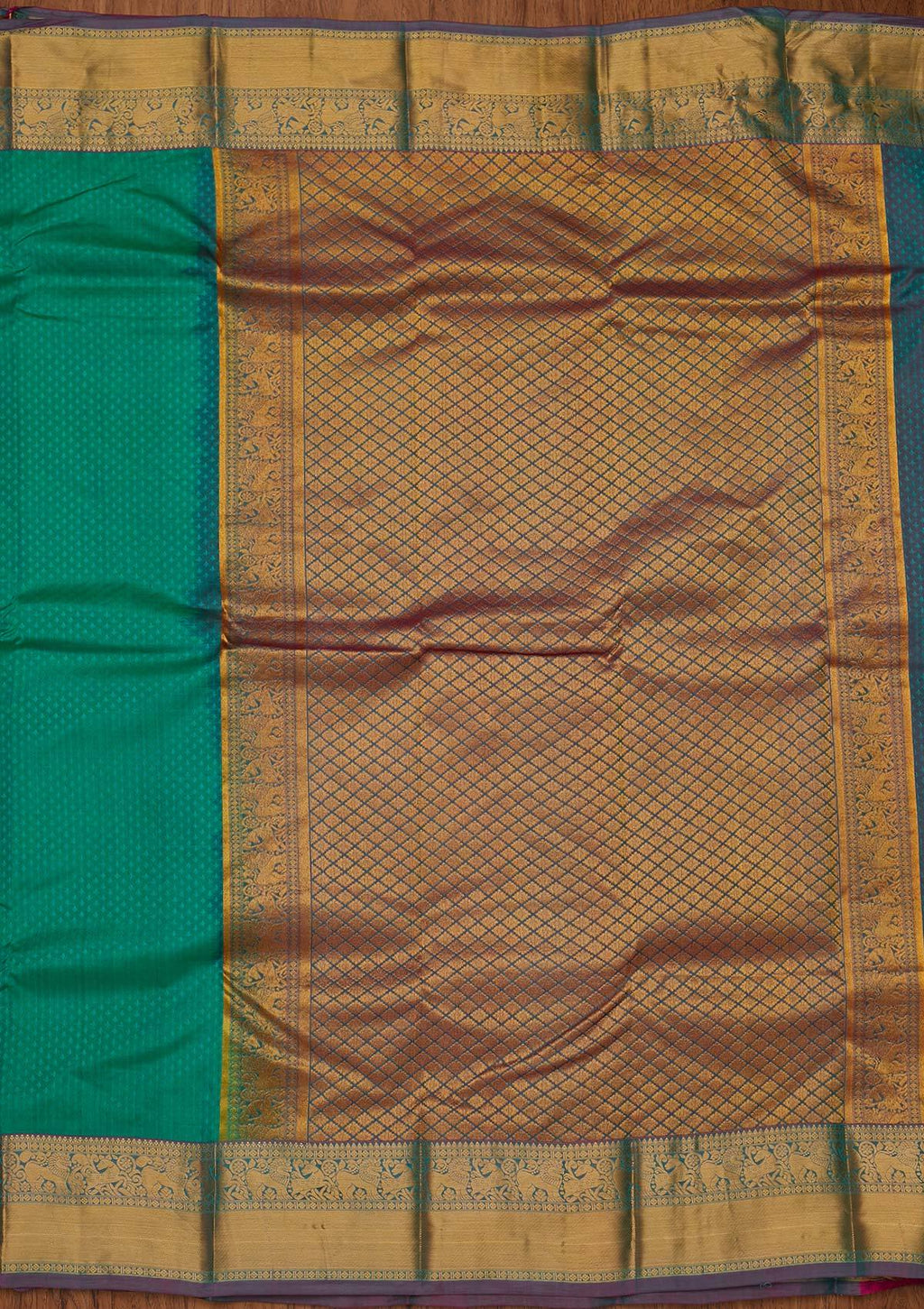 Sea Green Zariwork Pure Silk Saree