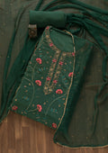 Sea Green Stonework Crepe Unstitched Salwar Suit