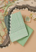 Sea Green Threadwork Georgette Unstitched Salwar Suit