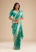 Sea Green Zariwork Banarasi Silk Saree