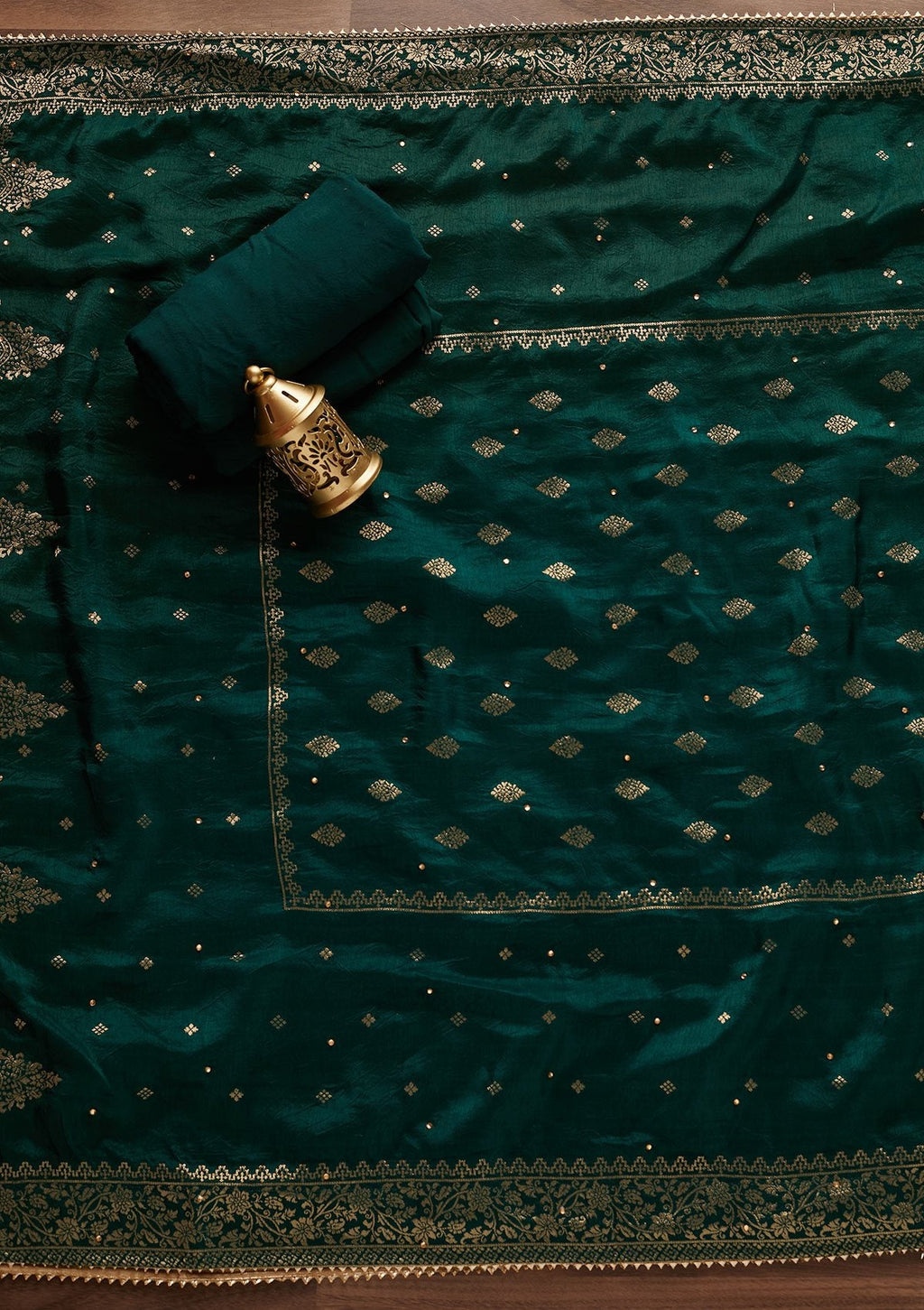 Sky Blue Stonework Semi Crepe Unstitched Salwar Suit