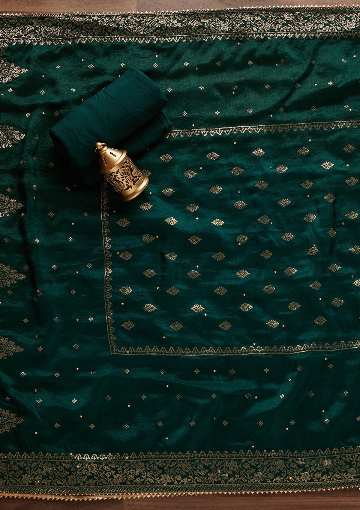 Sky Blue Stonework Semi Crepe Unstitched Salwar Suit