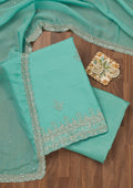 Sky Blue Stonework Tissue Unstitched Salwar Suit