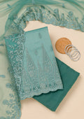 Sea Green Threadwork Tissue Unstitched Salwar Suit