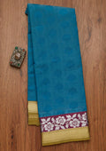 Turquoise Blue Zariwork Art Silk Saree