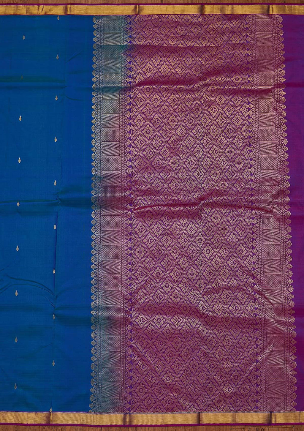 Turquoise Blue Zariwork Pure Silk Saree