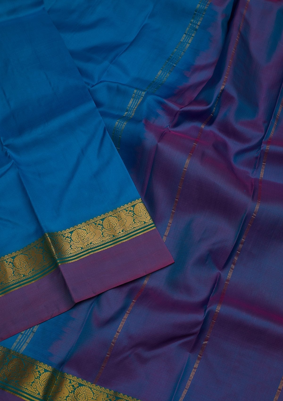 Turquoise Blue Zariwork Pure Silk Saree