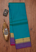 Turquoise Blue Zariwork Pure Silk Unstitched Saree