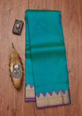 Turquoise Blue Zariwork Pure Silk Unstitched Saree