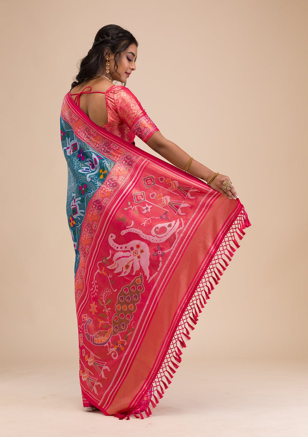 Turquoise Blue Zariwork Soft Silk Saree