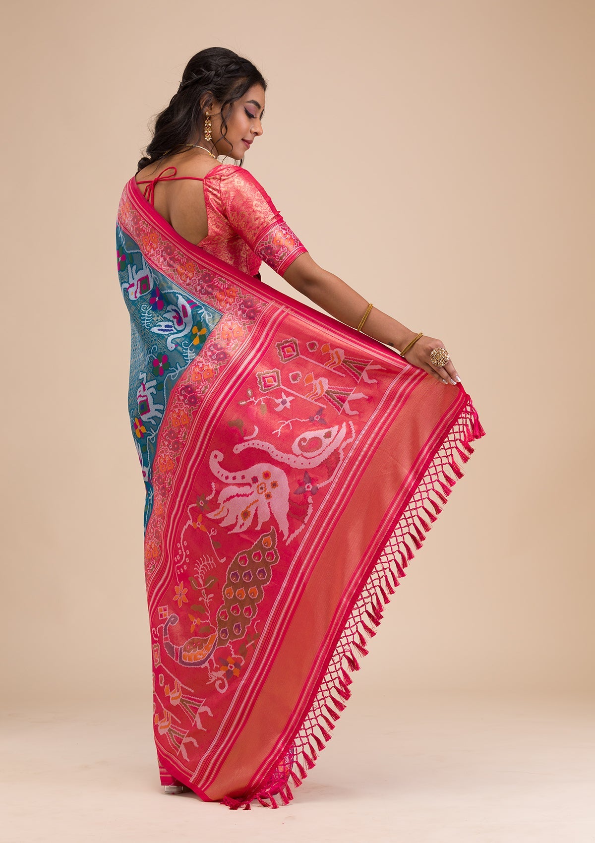 Turquoise Blue Zariwork Soft Silk Saree