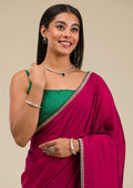 Wine Stonework Art Silk Saree