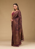 Wine Stonework Art Silk Saree
