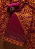Wine Swarovski Georgette Unstitched Salwar Suit
