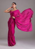 Pink Swarovski Georgette Designer Saree