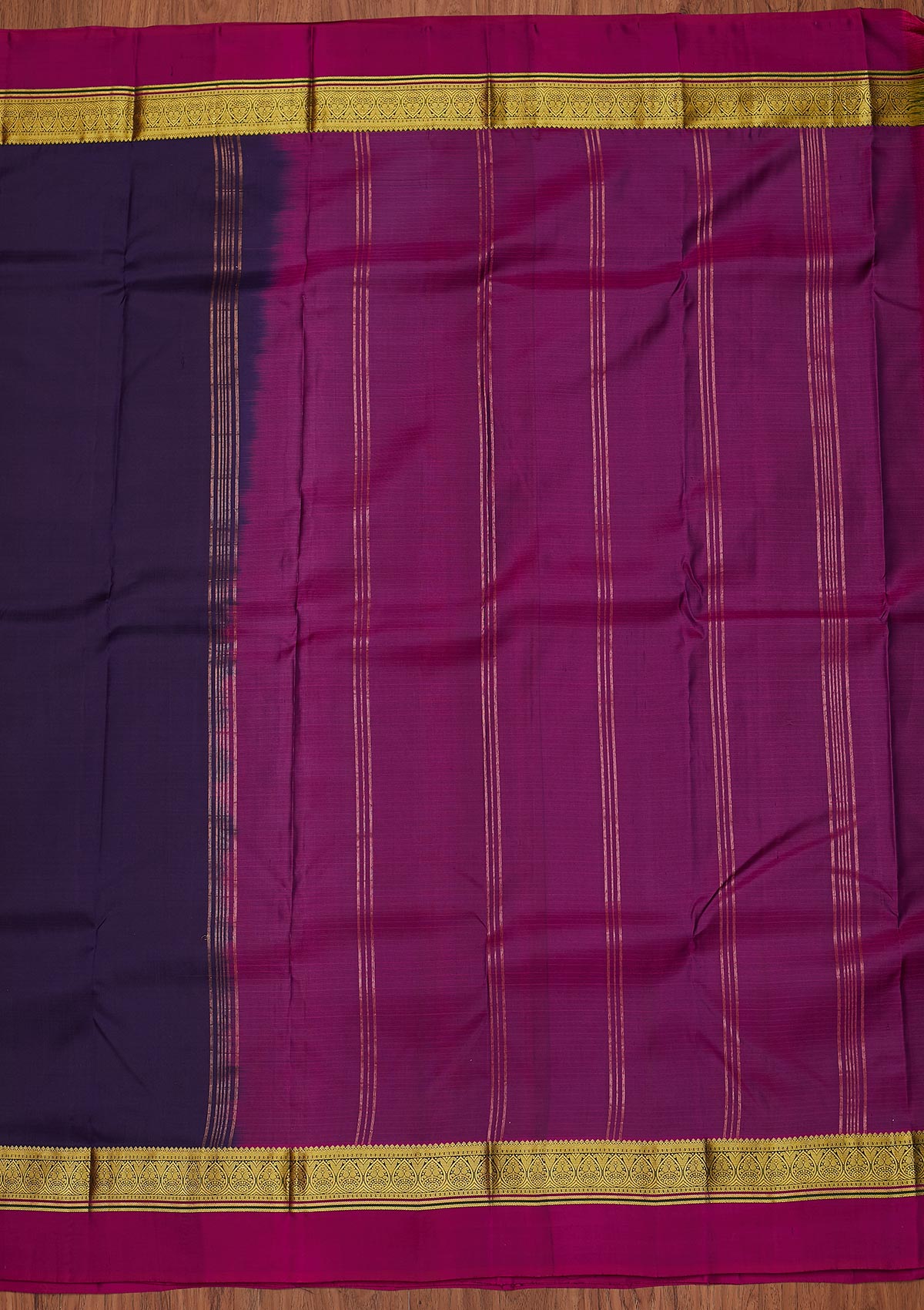Wine Zariwork Pure Silk Unstitched Saree