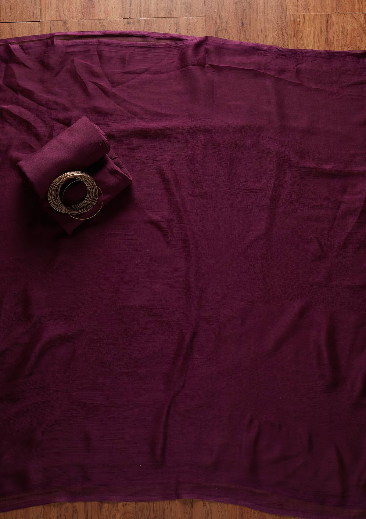 Wine Zariwork Semi Crepe Unstitched Salwar Suit
