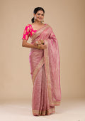 Wine Zariwork Tissue Saree