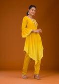 Yellow Cutdana Georgette Readymade Salwar Suit