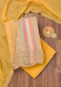Yellow Cutdana Tissue Unstitched Salwar Suit