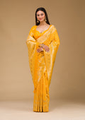 Yellow Stonework Art Silk Saree