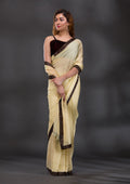 Yellow Swarovski Georgette Saree