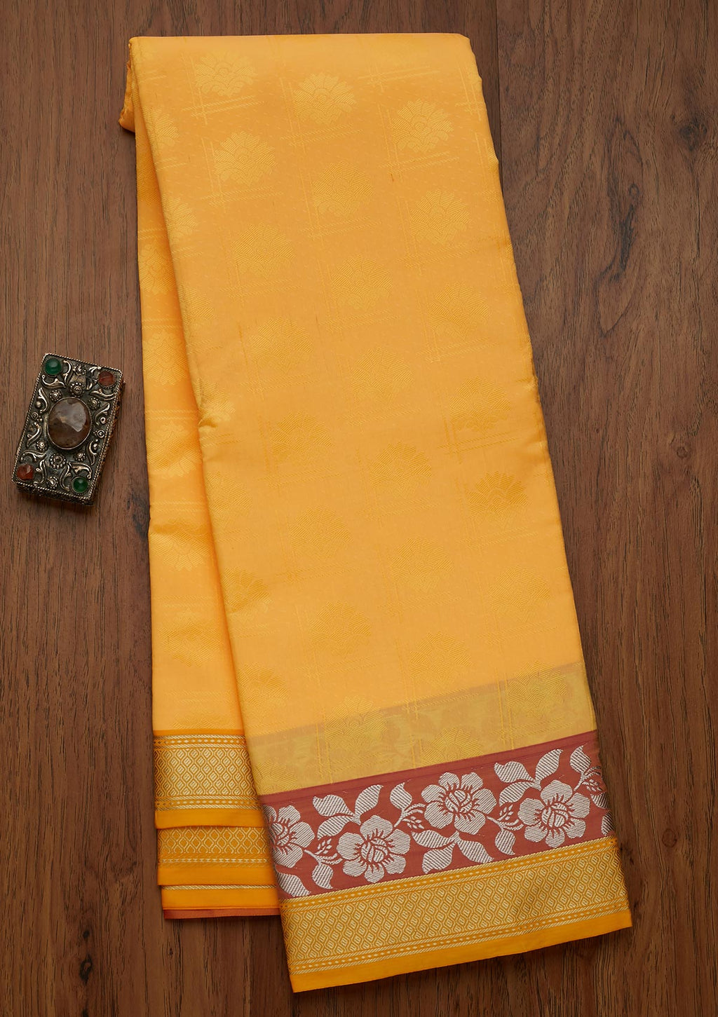 Yellow Zariwork Art Silk Saree
