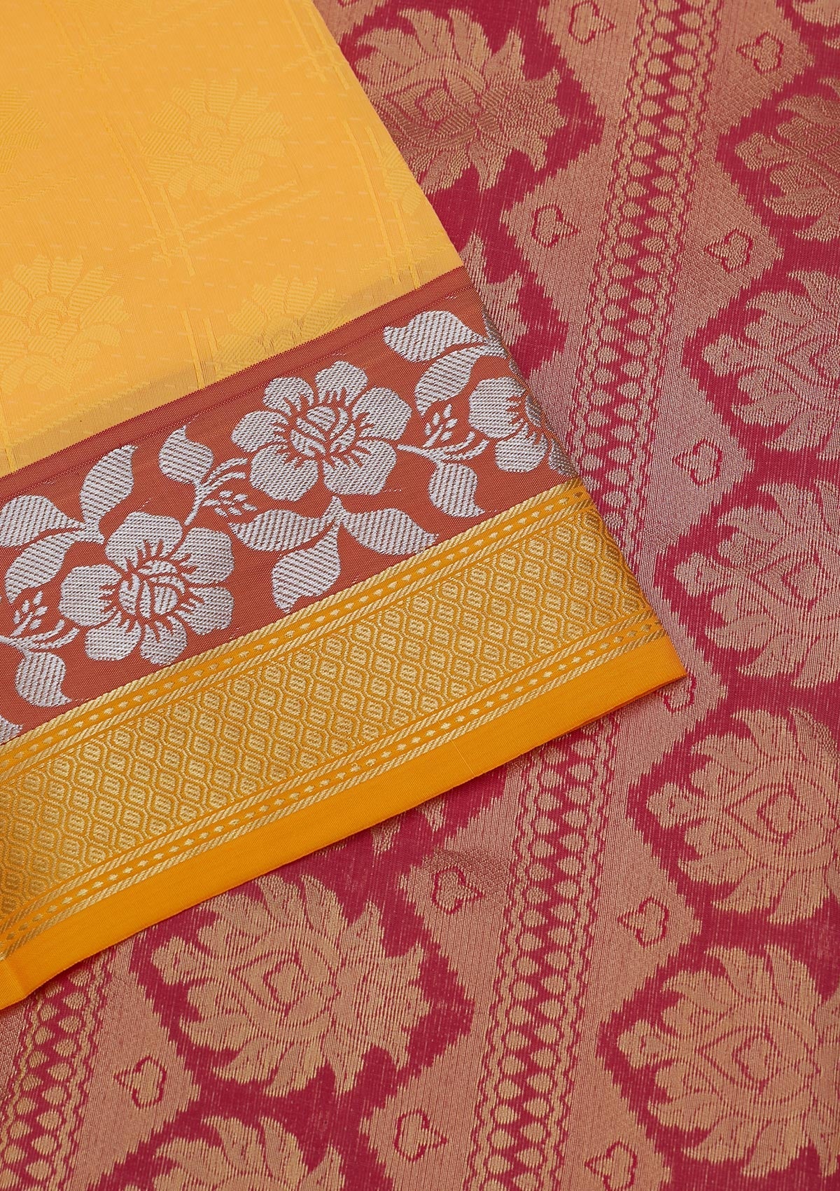 Yellow Zariwork Art Silk Saree