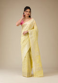 Yellow Zariwork (Gold) Georgette Saree