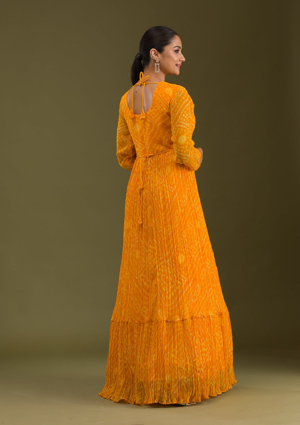 Yellow Zariwork Georgette Readymade Salwar Suit
