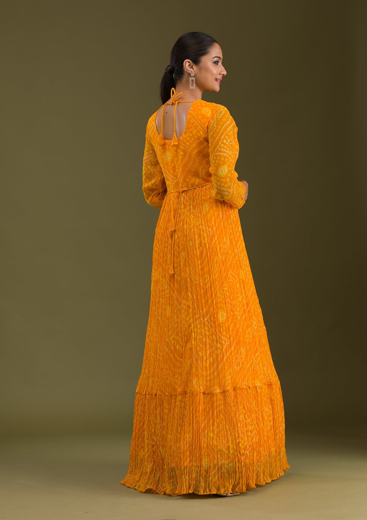 Yellow Zariwork Georgette Readymade Salwar Suit