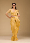 Yellow Zariwork Raw Silk Saree