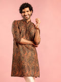 Men's Mehendi Green Cotton Blend Kurta