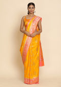 Yellow Zariwork Raw Silk Saree